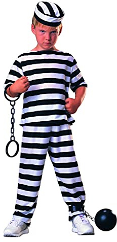 Rubie´s Kids World Book Day Prisoner Boy Striped Outfit Childs Fancy Dress Costume
