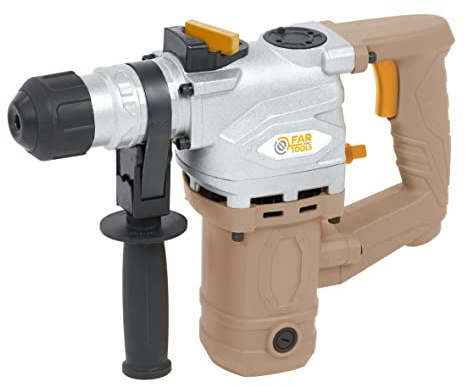 Fartools Marteau perforateur SDS 1000W 5J, 3 fonctions, vitesse 850tr/min, percussion 0-3800cp/min, poignée auxiliaire