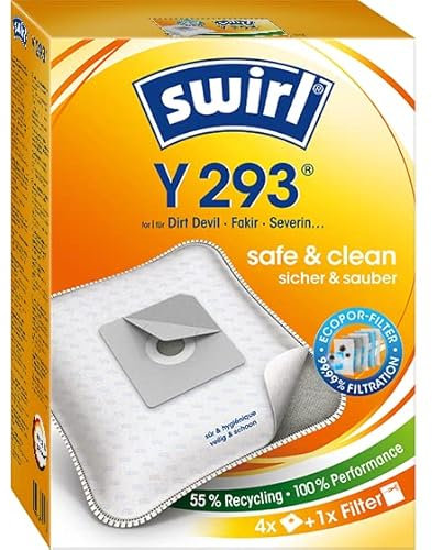8 Original Swirl Staubsaugerbeutel passend für Y293