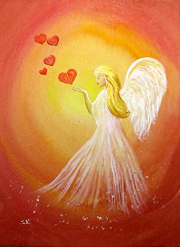 silwi-art***** Engelbilder Grußkarte xl, Glückwunschkarte xl,Engelbild/Wandbild limitiert Dein Engel schickt Dir Liebe zum Muttertag, Vatertag, Valentinstag, Geburtstag, Verlobung, Liebe etc.