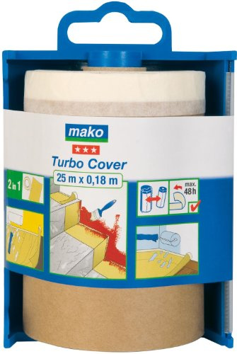 mako # Turbo Cover-Abdeckpapier # im Dispenser # 180 mm x 25 m # Für Abdeckarbeiten im Innenbereich