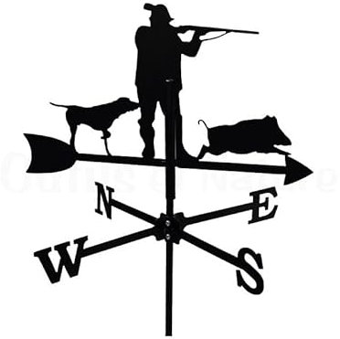 Outils et Nature Girouette Chasseur avec Son Chien en Fer forgé Petit modèle
