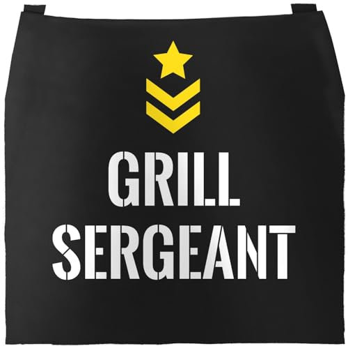 MoonWorks Grill Sergeant Grill-Schürze für Herren mit Spruch schwarz unisize