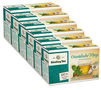 Bünting Tee Orientalische Minze 6er Pack – Kräutertee, erfrischend – 6 x 20 Teebeutel