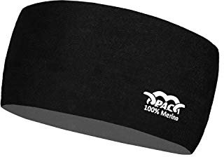 P.A.C. Unisex Pac Merino Headband Laufbekleidung Stirnband Total Black - Schwarz