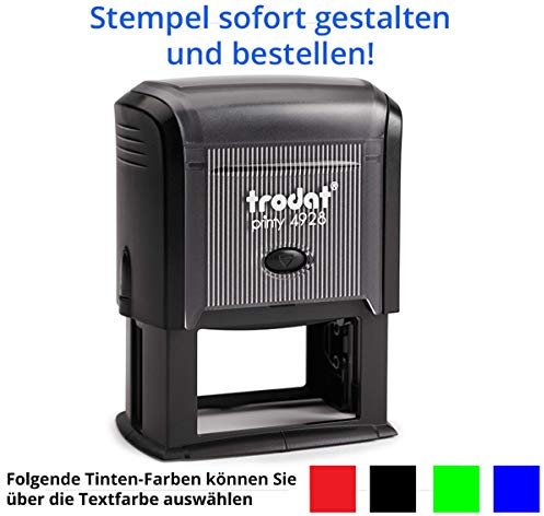 Stempel Trodat Printy 4928 (60x33 mm), für 9 Zeilen, in verschiedenen Farben, gleich Online gestalten!!! (schwarz)