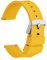 WOCCI 20mm Orologi Cinturino in Silicone con Fibbia Argento per Uomo e Donna (Giallo)