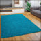 Paco Home Teppich Wohnzimmer Schlafzimmer Hochflor Shaggy Flokati Optik Einfarbiges Design Weich Flauschig Moderne Deko, Grösse:80x150 cm, Farbe:Türkis