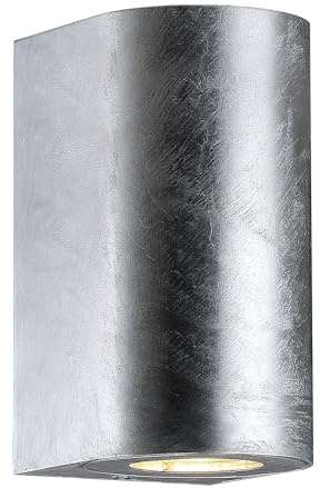 Nordlux Canto Outdoor Wall Light Silver Galv Steel Garden GU10 IP44 Mains | 5701581483781