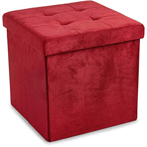 Casatessile Velvet Schlichter Pouf-Behälter - Bordeaux
