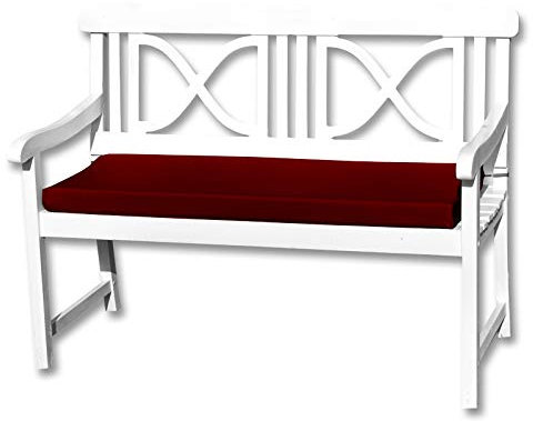 TexDeko Gartenbank-Auflage aus Kunstleder mit Reißverschluss als Bankkissen Polsterauflage Bankpolster Outdoor (100x42x6cm, Bordeaux)