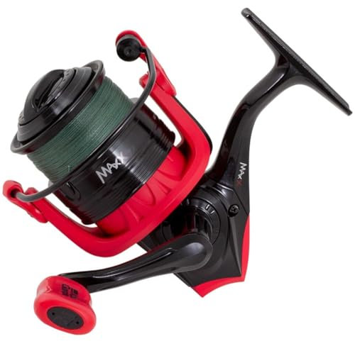 Abu Garcia Max X 40 Spinning Rolle + 0,20mm Schnur - Spinnrolle zum Hechtangeln, Hechtrolle zum Spinnfischen, Angelrolle