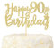LOVENJOY 90. Geburtstag Mann und Frau Tortendeko Hallo 90 Gold Glitzer Happy 90th Birthday Cake Topper für Party Dekoration