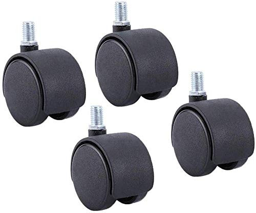 NMDCDH M8 Möbel Rollenrad - Bürostuhl Lenkrollen Nylon Stummrollen Geeignet für Krippen Tische und Stühle mit Bremse 1,5 / 2in 4 Stück-1,5in38mm_Without_Brake