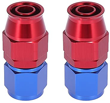 X AUTOHAUX 2 pz 6061 Lega di Alluminio AN10 5/8 0 Gradi Dritto Girevole Tubo Auto Raccordo Estremità per PTFE Olio Carburante Linea Rosso Blu