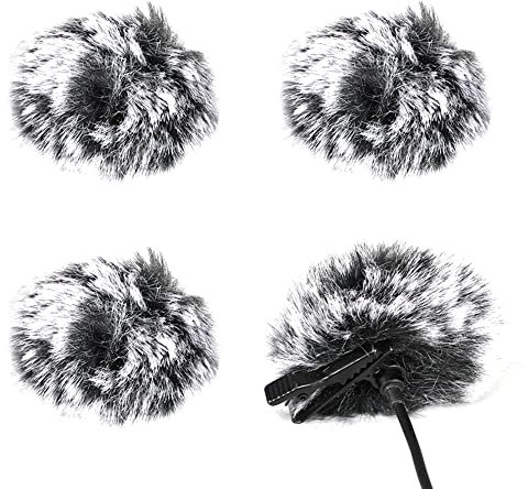 Belvanr Fell Windschutz für Mikrophon 4 Stücke Lavalier Windschutz Mikrofon Windschutz Fell Lavalier Mini Wind Filter Fellwindschutz Wind Muff Windschutzscheibe (1 CM)