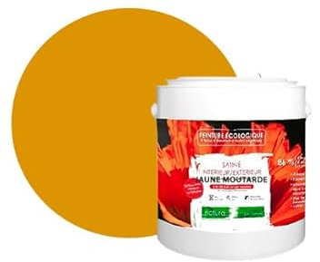 BOX DECO COULEURS Peinture naturelle écologique intérieur extérieur aspect satin Natura - 2.5L, Jaune Moutarde