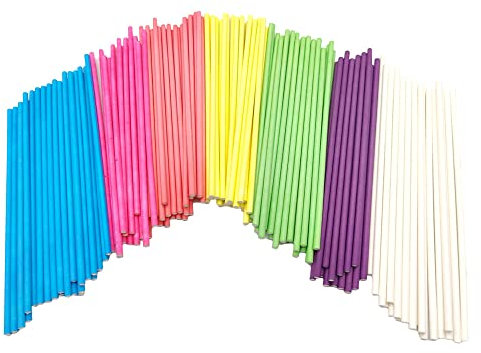 NUWIQ 210 Stück Cake Pop Stiel, Bunt Cake Pop Sticks, Cake Pop Stiele Set, für Bonbons, Backen DIY, Tortendekoration, 7 Farben