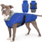Hundemantel Winter, wasserdichte Warme Jacke für Hunde Reflektierende Hundejacke Fleece Gefüttert Wintermantel mit Fleecekragen Winter Hundekleidung(Blau, 2XL)