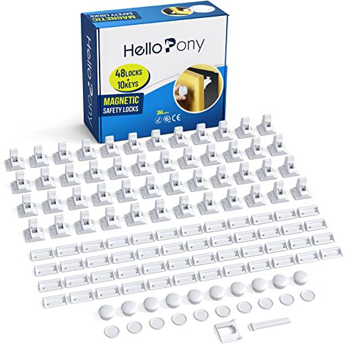 Verbesserte magnetische Schrankschlösser, Babysicherung, magnetische Sicherheitsschlösser (48locks+10keys)