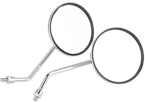 Motorrad Rückspiegel Set 2 Stücke 8mm Rund Universal Motorrad Spiegel Mountainbike Seitenspiegel Links/Rechts Quad Roller ATV Moped Galvanik
