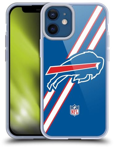 Head Case Designs Licenciado Oficialmente NFL Rayas Logotipo de Buffalo Bills Caso Funda de Gel Suave Compatible con Apple iPhone 12 Mini