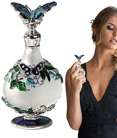 DALIAN Glass Perfume Bottle | Flower Perfume Empty Bottles | Perfume Bottle Enamel Decorative Fancy Scent Bottle