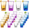 Delamiya 24 Stück Schnapsgläser, 35ml Shotgläser, Acryl Shotgläser Kurze Gläser für Bar Party Wiedervereinigung Musikfestival Geburtstag(4 Farben)
