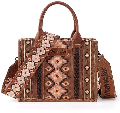 Wrangler Azteken-Tragetasche für Damen, Boho-Schultertaschen und Handtaschen, Angel Diamond Oakwood (Gitarrengurt)