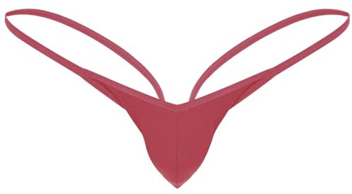 CHICTRY Homme String Ficelle Sexy-Gay-String Lingerie Erotique Transparent Slips Homme Sissy Coton Boxer Culotte Caleçon sous-vêtement Underwear M-XXL Rouge M