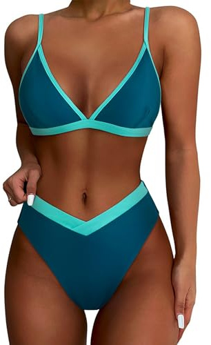 SUUKSESS Women Cutout Bikini Sets Push Up High Waisted Swimsuits 2 Piece