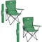 Set of 2 Camping Chairs | Lightweight Folding | Portable Chair for Outdoors | Cup Holder | Storage Cover | Outdoor Leisure Chair Durable with Arm Rest for the Beach, Lawn and Fishing Trip Garden Green
