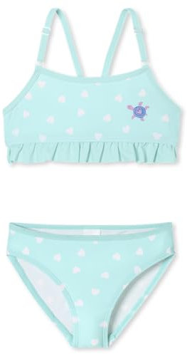 Schiesser Mädchen Bustier Aqua Kids Girls-Größe 92 bis 140 Bikini-Set, hellgrün_182728, 104 cm