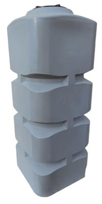 Varile 1000L Vertikaler Trinkwassertank - Rechteckig Grau | BPA-Frei | integriertes 3/4 Messinggewinde | Made in EU | Lebensmittelgeeignet