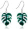 Blätter Ohrhänger S925 Sterling Silber Palmenblätter Hängend Ohrringe Grüne Monstera Blätter Tropische Pflanze Schmuck Geschenk für Damen
