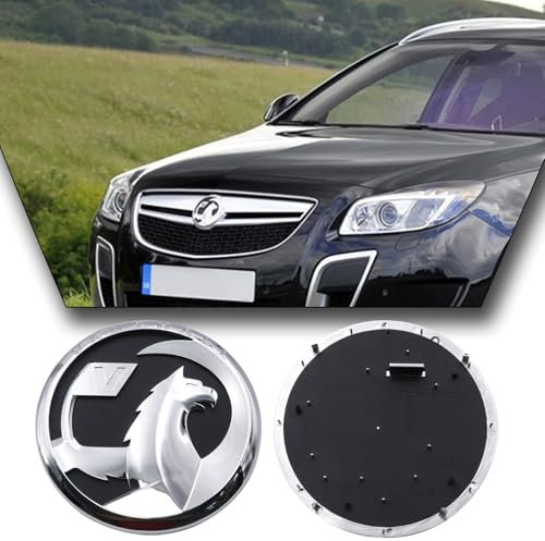 1 Stück 133 mm Chrom Schwarz Emblem passend für Opel Insignia 2008–2013 Auto Frontstoßstange Kühlergrill Chrom Emblem Ersatzteil # 13238427