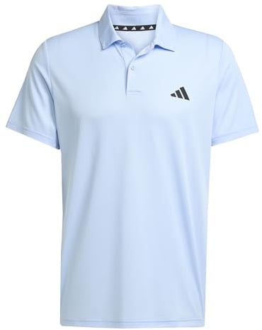 adidas Herren Train Essentials Training Polo Shirt, Glow Blue/Black, L