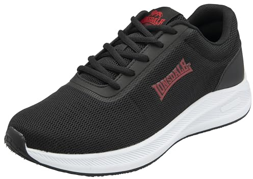 Lonsdale Men's Hartley Sneaker, Black/RED, 8 UK
