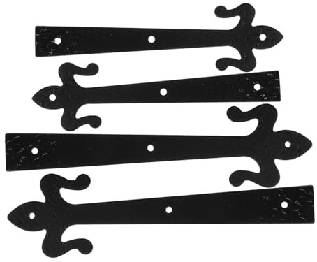 DOITOOL Flat Embossed Garage Door Hinges Aus Eisen Mit Schrauben Langlebig Rostbeständig Dekorative Türbeschläge Für Außenbereiche Einfache Selbstmontage Amerikanischer Stil