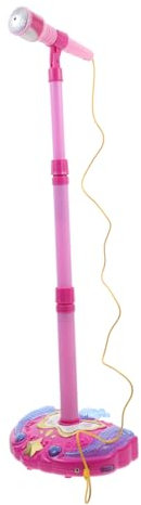 Vaguelly Micro Enfant Microphone avec Pied Microphone pour Enfants Enfant en Bas Âge Micro Jouets pour Enfants Micro Karaoké pour Enfants Microphone De Karaoké pour Enfants Fille Rose