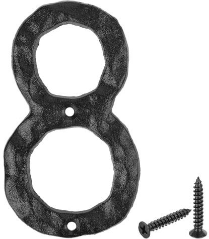 sourcing map House Address Number, 5.5 Inch Cast Iron Vintage Wall Number 8 Outside Numbers for Home Street Office Mailbox Sign, Black