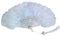 Lace Feather Folding Fan, Lace Feather Fans with Pendants, Vintage Foldable Lace Fan for Women Elegant Folding, Handheld Fan for Party Wedding Church Dancing and Decoration(1, White)
