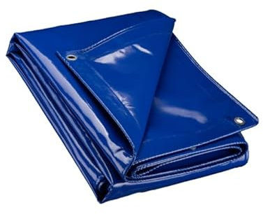 BSSTORE Lona impermeable de PVC con ojales, 3 x 4 metros, color azul, para camping, náutica, coche y jardín