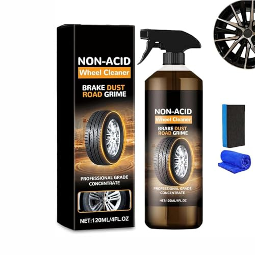 Wheelblaze Wheel Cleaner,Felgen Reinigungsset,Hocheffektive Reinigung Aller Arten von Felgen,Spezial Felgenreiniger Gel,Stark gegen Bremsstaub & Flugrost,Effizienten Auto Felgenpflege (1 Set)