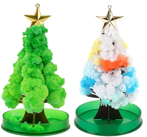 2PCS Magischer Baum, Mini Weihnachtsbäume Set, Magic Sakura Baum, Weihnachtsbaum Deko Für Kinder, DIY Weihnachtsbaum Klein, 15 cm Hoch, 10 cm Durchmesser