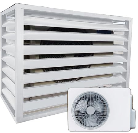 Witriolik cubierta aire acondicionado exterior aluminio Blanco Plano Superior L100*W50*H70(1.5P) pantalla decorativa aire acondicionado proteger bombas de calor valla