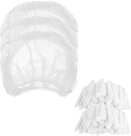XPEX 200 PCS Einweg Haarnetz 52 CM Weiß, Einweghauben Kopf, Haube für OP, Gastronomie & Hygiene, Haarhaube Einweg, duschhauben einweg,Einweg Kopfhaube, Netz für Haare, Haarschutzhaube Stoff。