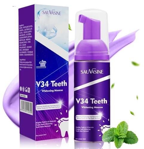 50ml Aufhellender Zahnschaum, Aufhellende Zahnpasta, Weißere Zähne, Für natürlich weiße Zähne und ein frisches Mundgefühl, reinigt und entfernt Verfärbungen, für sichtbar weißere Zähne