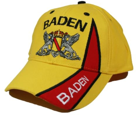 Wallitschek Basecap Baden - Schriftzug+Wappen, Bestickt, größenverstellbar, Großherzogtum Baden, **Versand GRATIS**