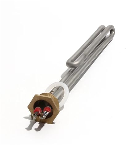 Xuro 1kw 2kw 3kw 4kw 5kw 6KW 1 U Type AC Electrical Fold Back Heating Element 220V Brass Flange Heater(Gold,220V,2KW 210mmL)